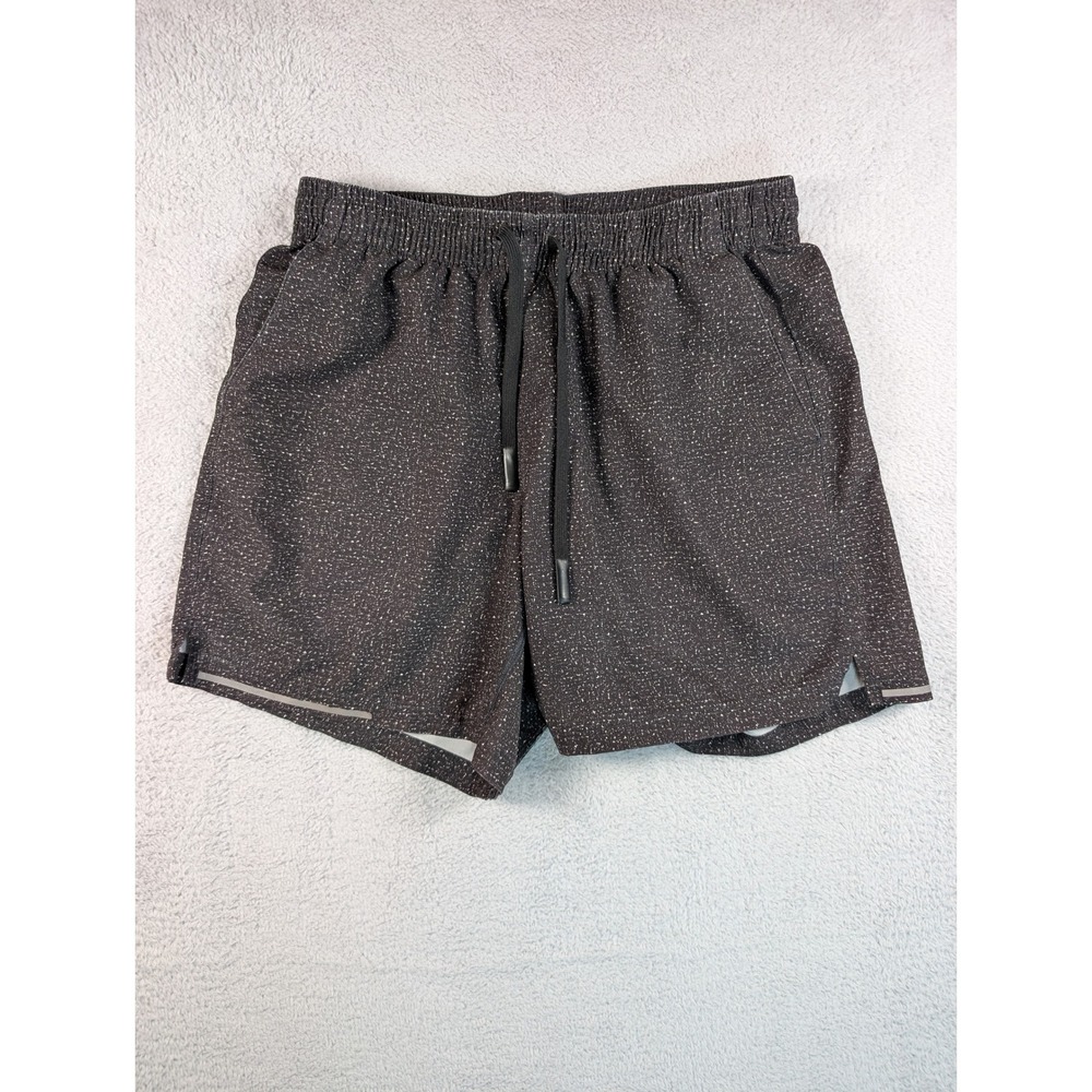 Bearbottom Mens Run Shorts‎ Black White Speckled 5.5 Inch Inseam Size M Stretch